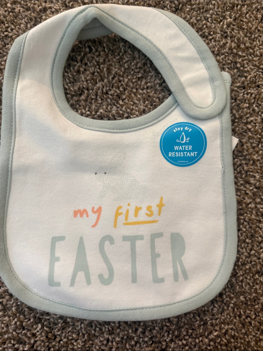 My First Easter Water-Resistant Bib - Light Mint